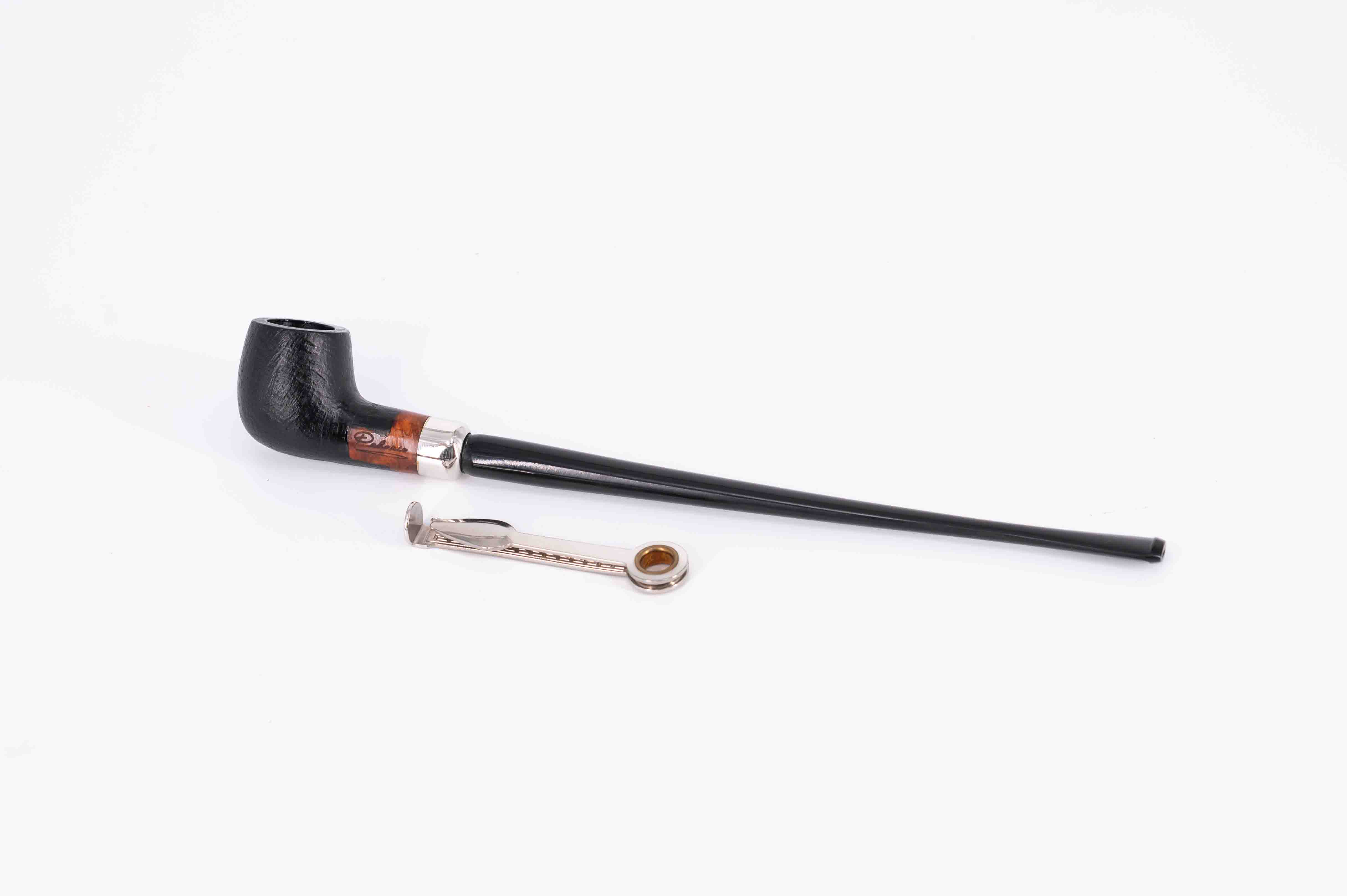 Padonio olvasópipa – egyenes szárú, klasszikus billiard forma, hangagyökérből, filteres, sandblast, 26.5 cm